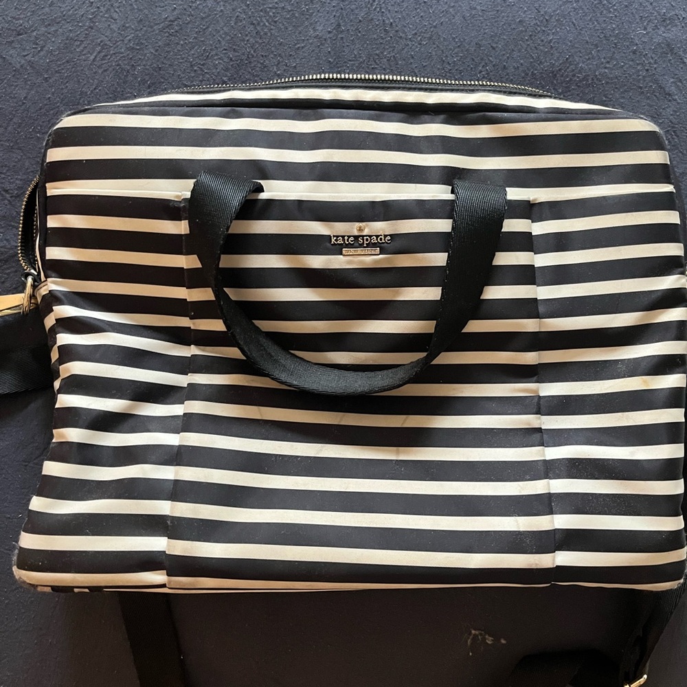 Kate Spade Black and White Striped Bag